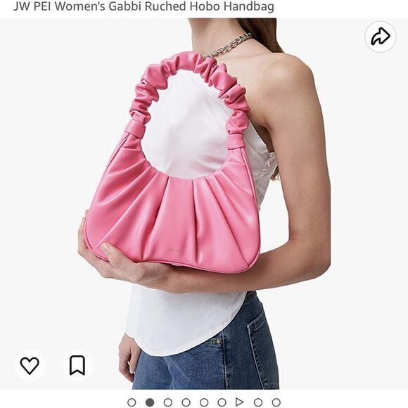 JW PEI pink womens gabbi ruched hobo handbag - Picture 6 of 7